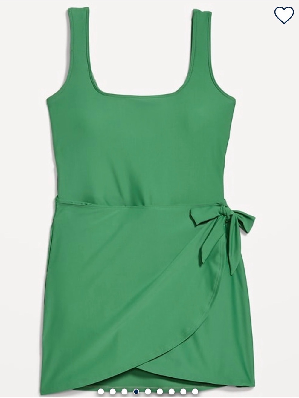 Green Wrap Tie Swim Dress